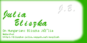 julia bliszka business card